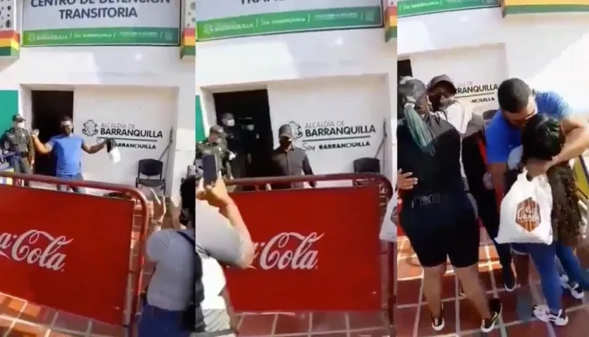 Momento en que los dos escoltas quedaron libres. 