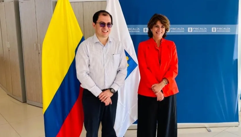 Francisco Barbosa, Fiscal de Colombia, y Dolores Delgado, Fiscal de España.