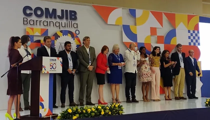 Los firmantes de la Declaración de Barranquilla de la 50 Conferencia de Ministros de Justicia de Iberoamérica.