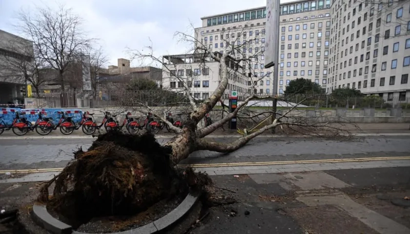Los fuertes vientos dejaron 3 muertos en Reino Unido y cuantiosos daños materiales.