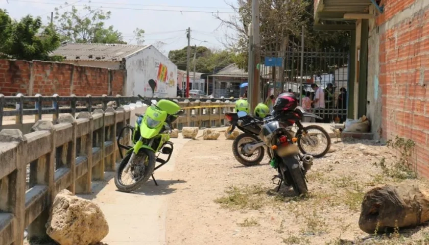 Lugar donde fue baleado el joven en el barrio La Paz. 