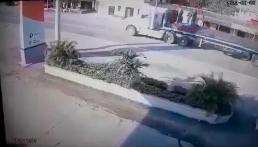 Momento en que ocurrió el accidente. 