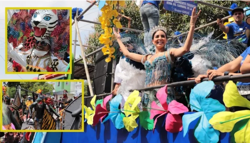 Reina Paula Sarmiento en la Parada Carlos Franco del Carnaval de la 44.