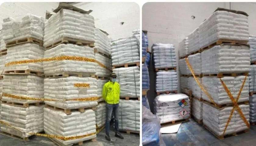 Sustancia química incautada.