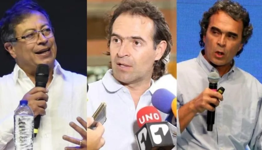 Los candidatos Gustavo Petro, Fico Gutiérrez y Sergio Fajardo.