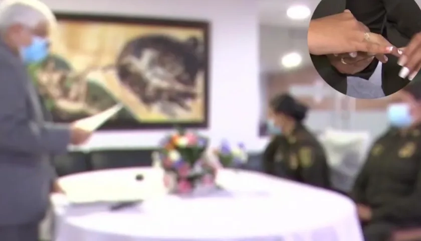 Ceremonia de las mujeres en la Notaria 36 de Bogotá.