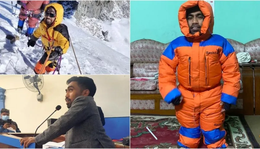 Sagar Bishwakarma Sunar pretende lograr toda una hazaña en el montañismo. 