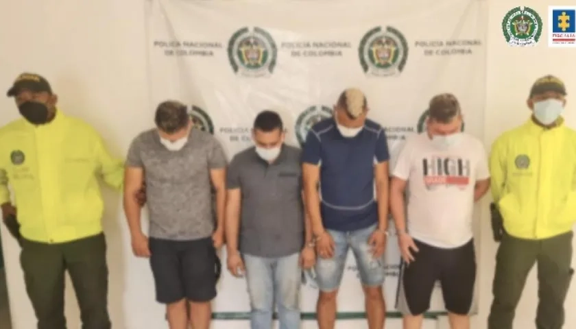 Cuatro presuntos integrantes de 'Los Rayas'.