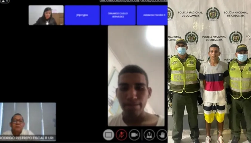 Roberto Junior Guerrero Ruíz durante la audiencia virtual de este viernes. 