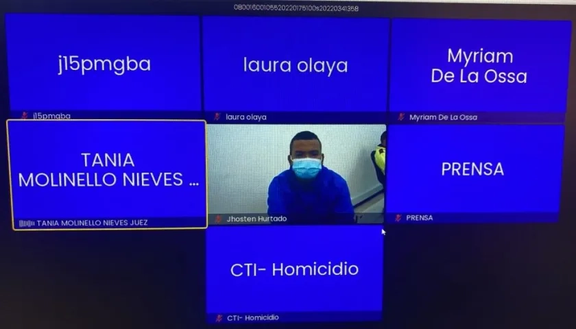 Jhosten Hurtado Mora durante la audiencia de este martes. 