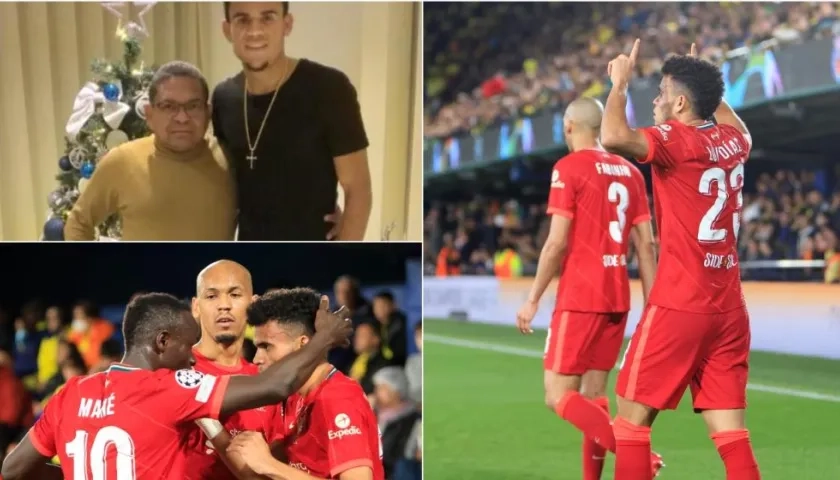 Luis Fernando al lado de su hijo Luis Díaz. 