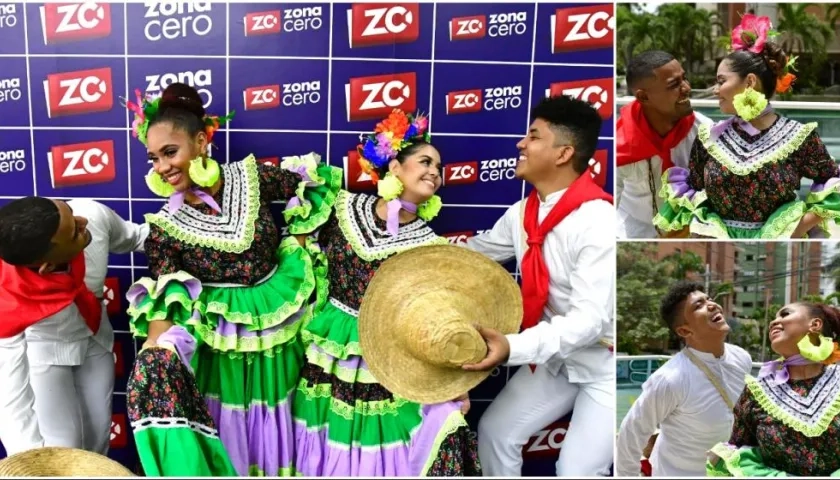 Los integrantes de la Corporación Artística Javier Rodríguez durante su visita a Zona Cero.