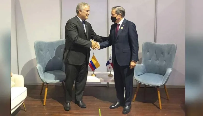 Los Presidentes de Colombia, Iván Duque, y de Panamá, Laurentino Cortizo.