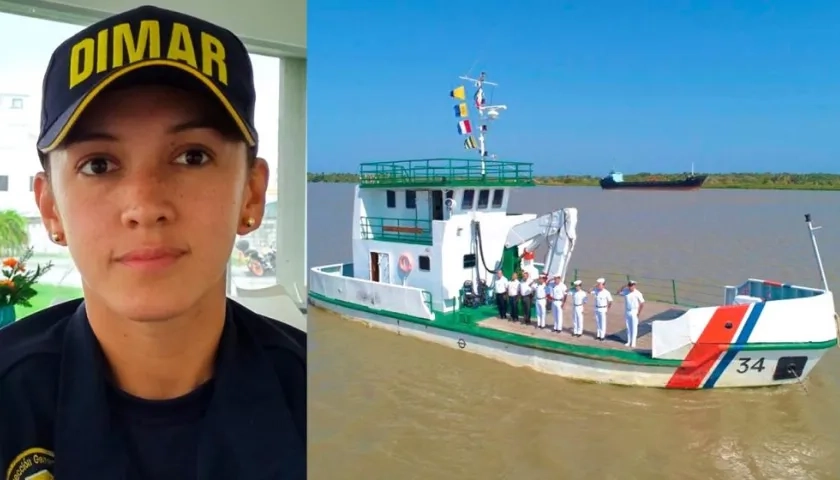 La Comandante TF Daniela García, la tripulación y el 'ARC Ciénaga de Mallorquín'.