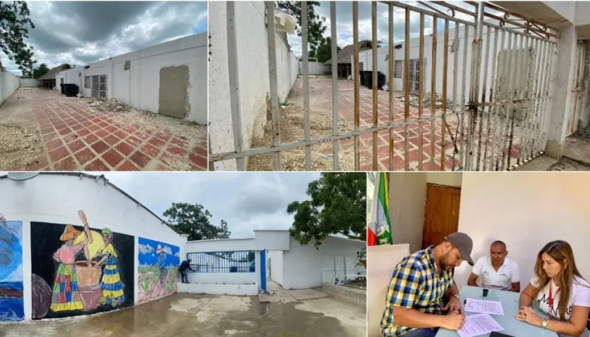 Contralora Yadira Morales, en su visita al alcalde de Santa Lucía, Rehunsen Martínez Díaz. El antes y después de la sede del adulto mayor. 