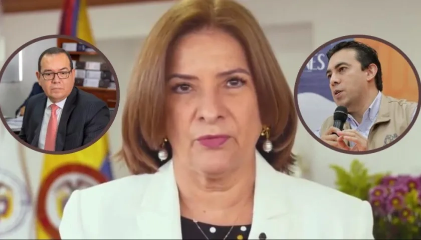 La Procuradora Margarita Cabello, a la izquierda César Abreu, del CNE; y a la derecha el registrador Alexander Vega.