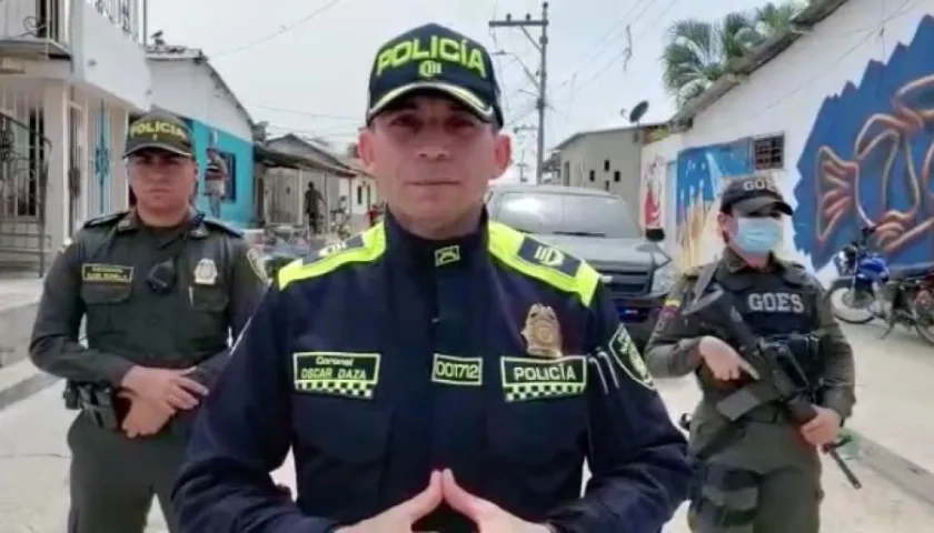Coronel Óscar Daza, comandante operativo de la Policía Metropolitana de Barranquilla. 