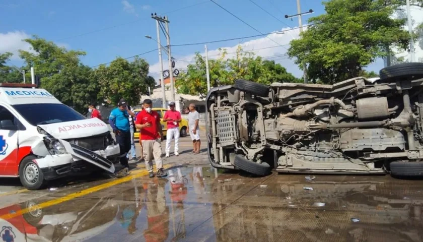 Estado en que quedaron las ambulancias.