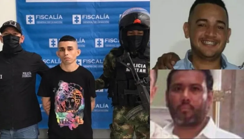 Carlos Alberto Caamaño González (izquierda) y las dos víctimas Hernán Urbano Guerra Vaquero y Luis Ángel Pana Andrioly.