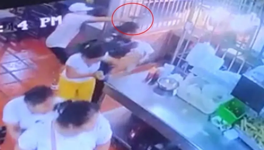 Momento del ataque sicarial.