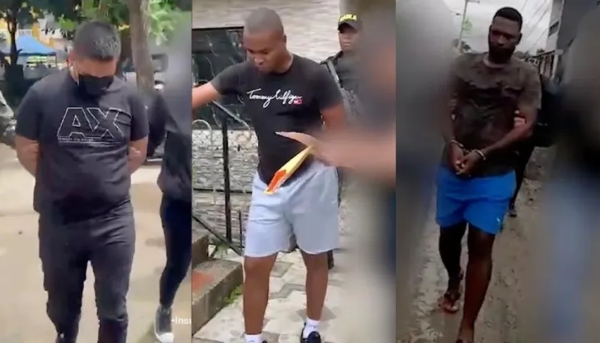 Los tres capturados en los operativos. 