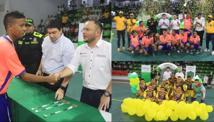 Los jóvenes durante el encuentro deportivo. 