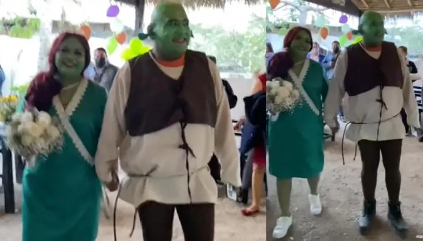 Los felices e inusuales novios