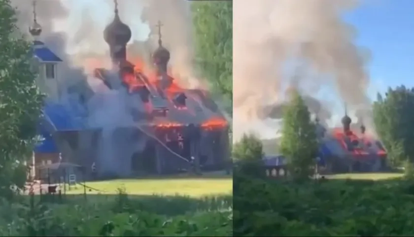 Estado en que quedó la iglesia en San Petersburgo.