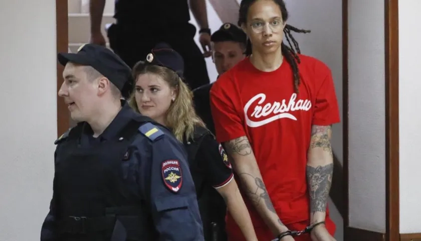 Brittney Griner fue detenida en febrero pasado en Moscú.