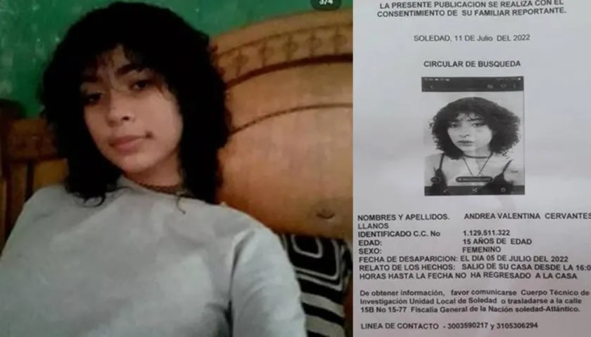 Adolescente desaparecida y la denuncia instaurada en la Fiscalía. 
