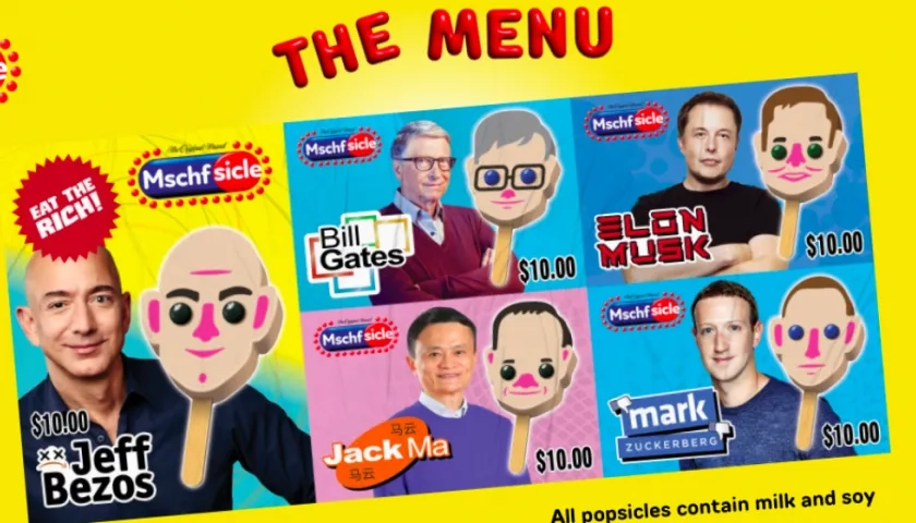 Jeff Bezos, Elon Musk y Bill Gates hacen parte del menú de paletas.