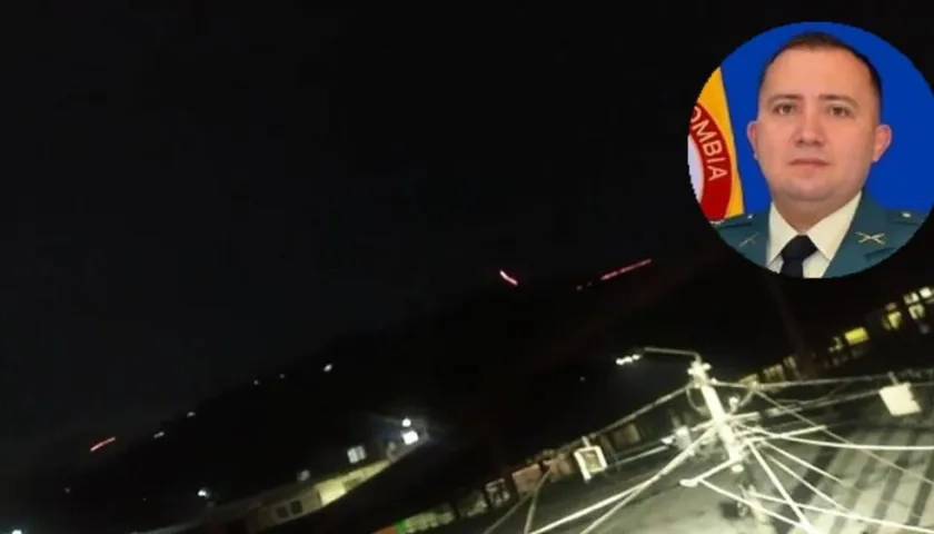 Fuego cruzado en Corinto, Cauca. En el recuadro el capitán Ervin Leonardo Salamanca.