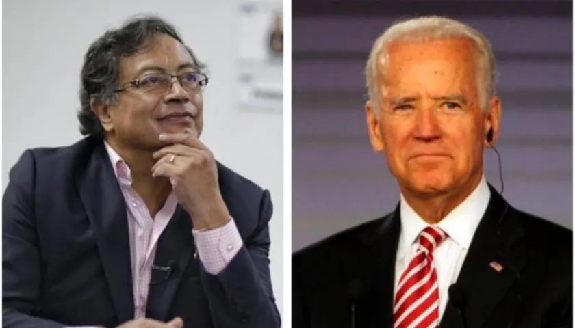 Gustavo Petro, presidente electo, Joe Bide, presidente de EE. UU.