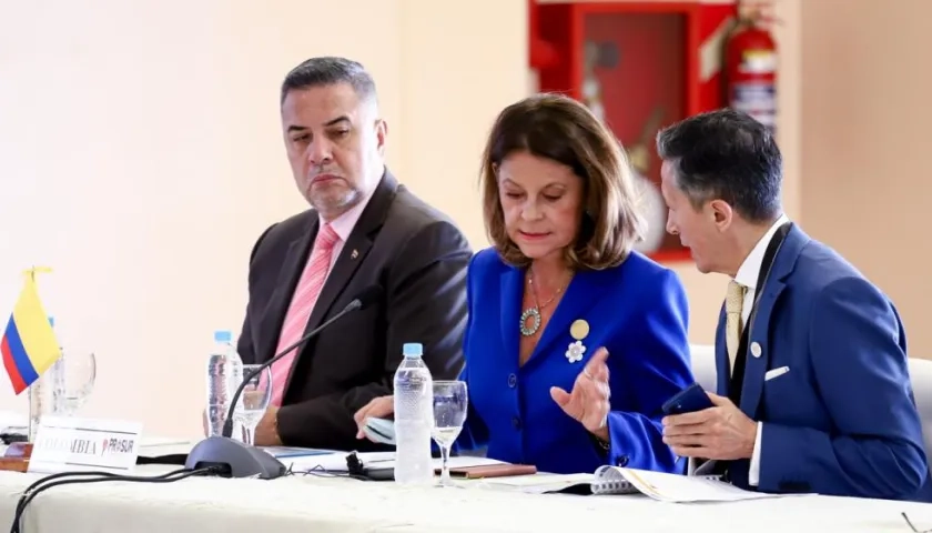La vicepresidenta y canciller de Colombia, Marta Lucía Ramírez, durante la VII Reunión de Jefes de Estado y de Gobierno y Altas Autoridades de Prosur. 