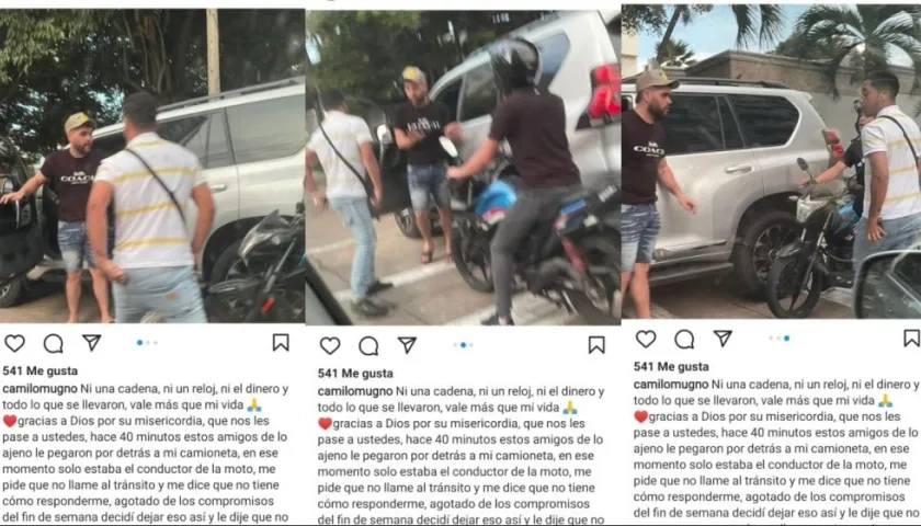 El acordeonero publicó en sus redes sociales el momento en que fue atracado. 