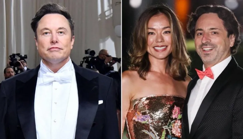 Elon Musk, Nicole Shanahan y Sergey Brin.