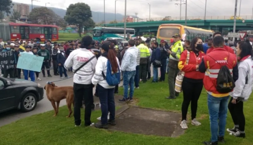 Un aspecto de la protesta.