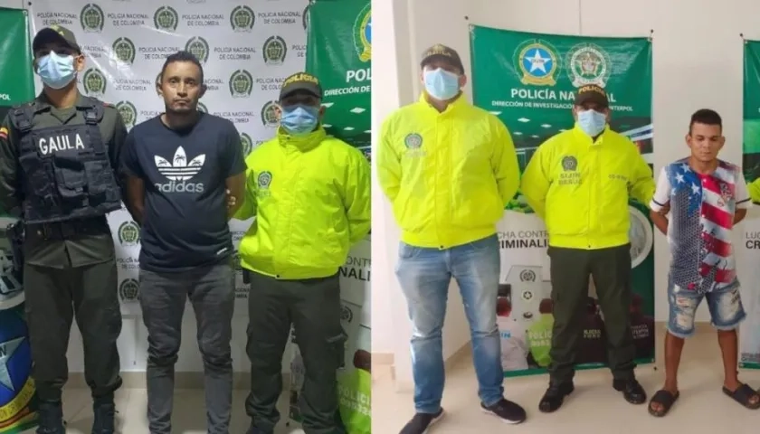 Antonio Eduardo Álvarez Martínez, alias ‘Dote’,y Yair José Payares Contreras, alias ‘El enano’, presuntos sicarios del 'Clan del Golfo'.