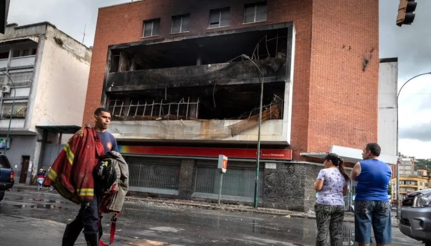 Edificación donde se registró el voraz incendio.