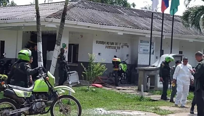 Sede policial en Potrerito, Jamundí, Valle del Cauca, donde se produjo el ataque.