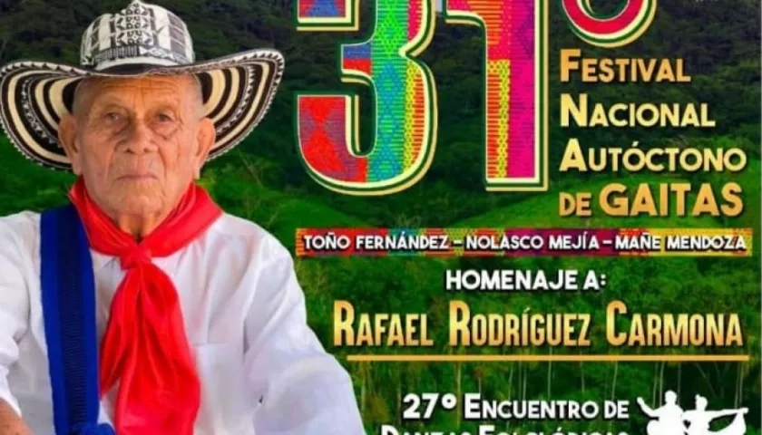 El maestro gaitero Rafael Rodríguez Carmona, el gran homenajeado de San Jacinto.