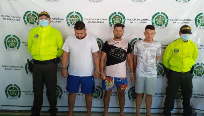 Tres de los capturados por la Sijin de la Policía. 