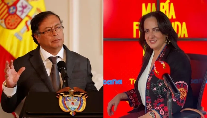 Presidente Gustavo Petro y senadora María Fernanda Cabal.