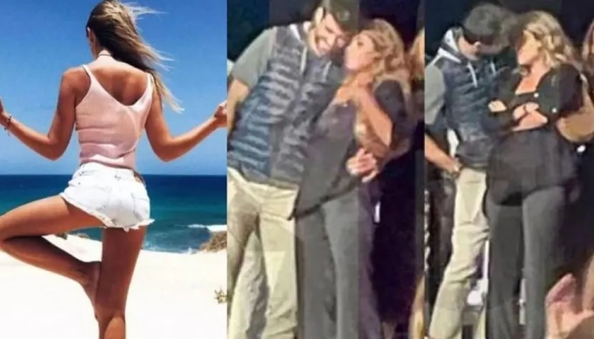 Piqué y su novia Clara Chia.