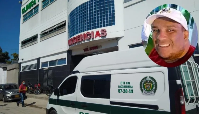 Miguel Ángel Ojeda Cabarcas fue llevado a la Clínica Porvenir, donde se confirmó su muerte. 