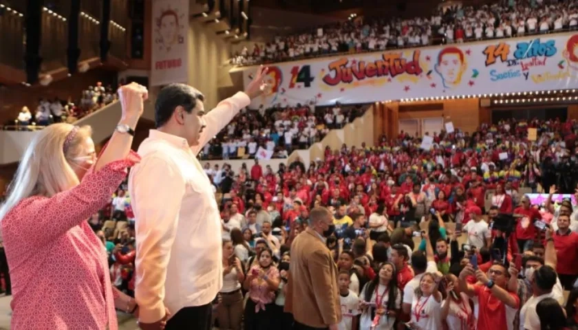 El presidente Nicolás Maduro en un reciente acto con juventudes venezolanas.
