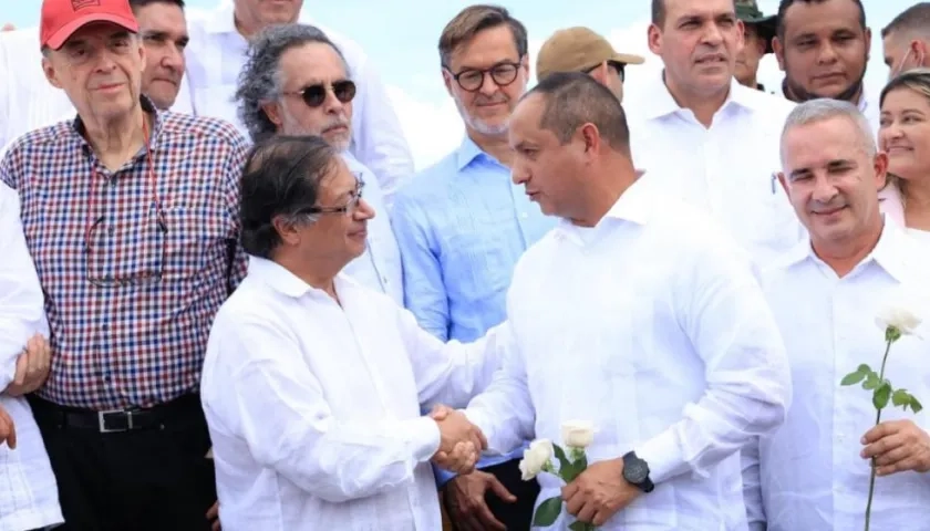 Presidente de la República, Gustavo Petro en el puente internacional Simón Bolívar.