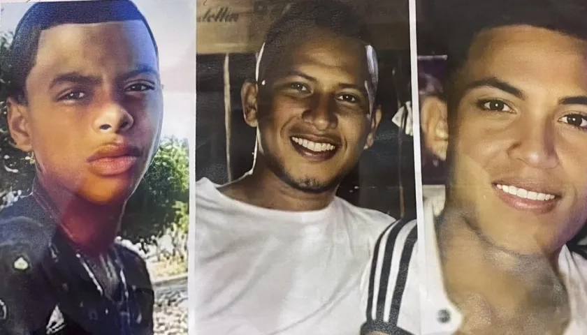 Los tres jóvenes asesinados en Chochó, Sucre.