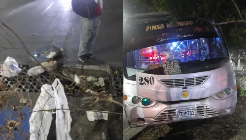 Accidente en el puente de 'La Virgencita'.