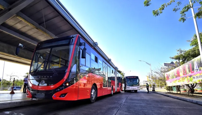 El bus articulado 100% eléctrico.